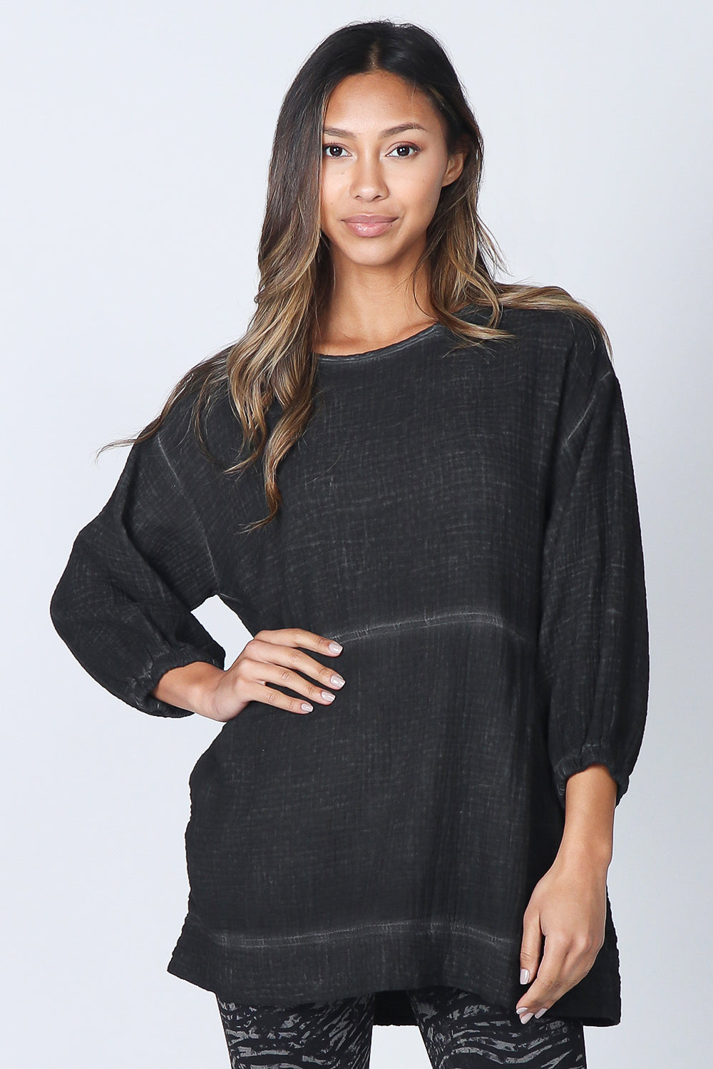 Pocketed Double Gauze Pullover
