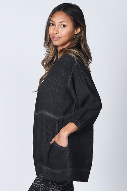 Pocketed Double Gauze Pullover