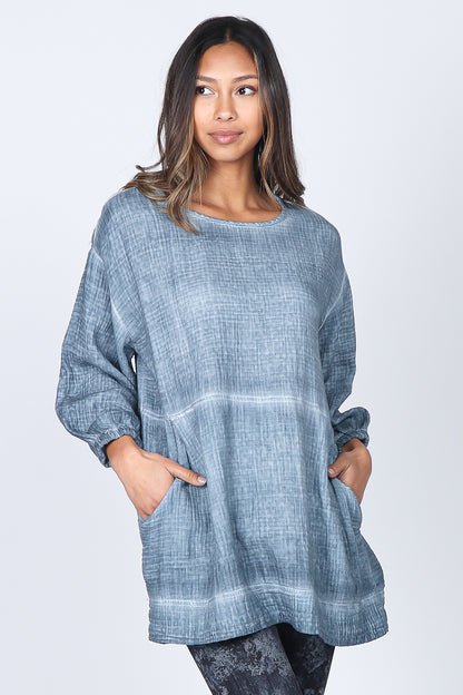 Pocketed Double Gauze Pullover