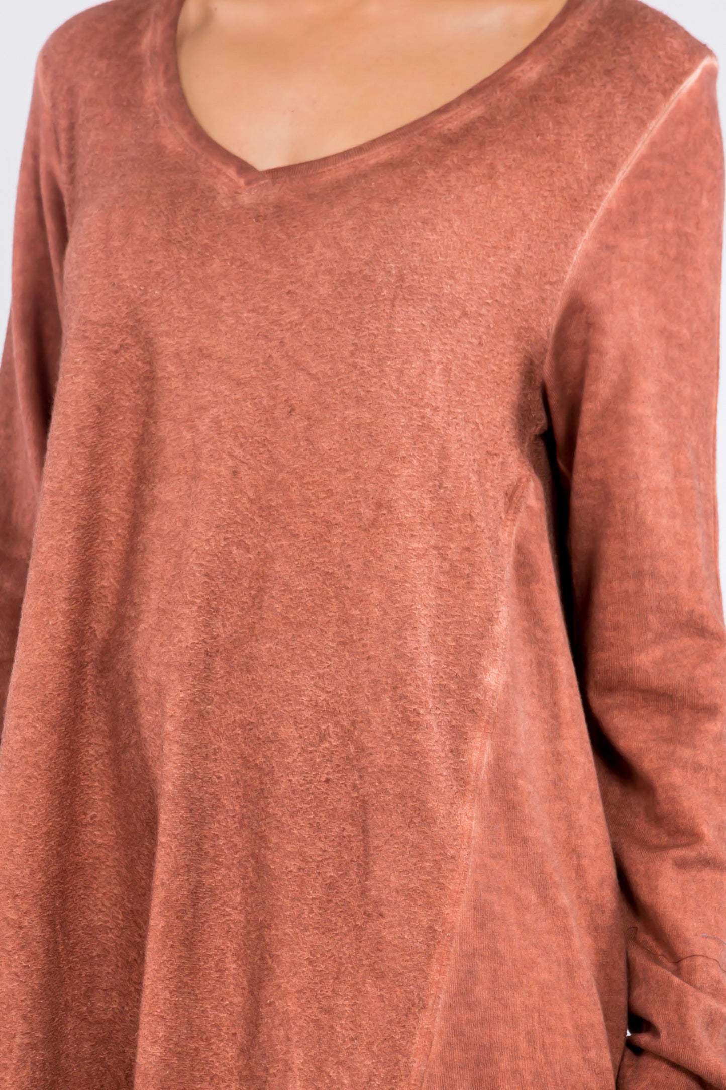 Textured Tunic with Knotted Long Sleeves