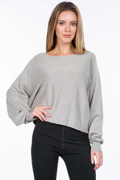 Sustainable Asymmetrical Crop Top Sweater