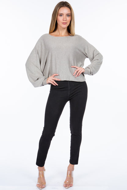 Sustainable Asymmetrical Crop Top Sweater