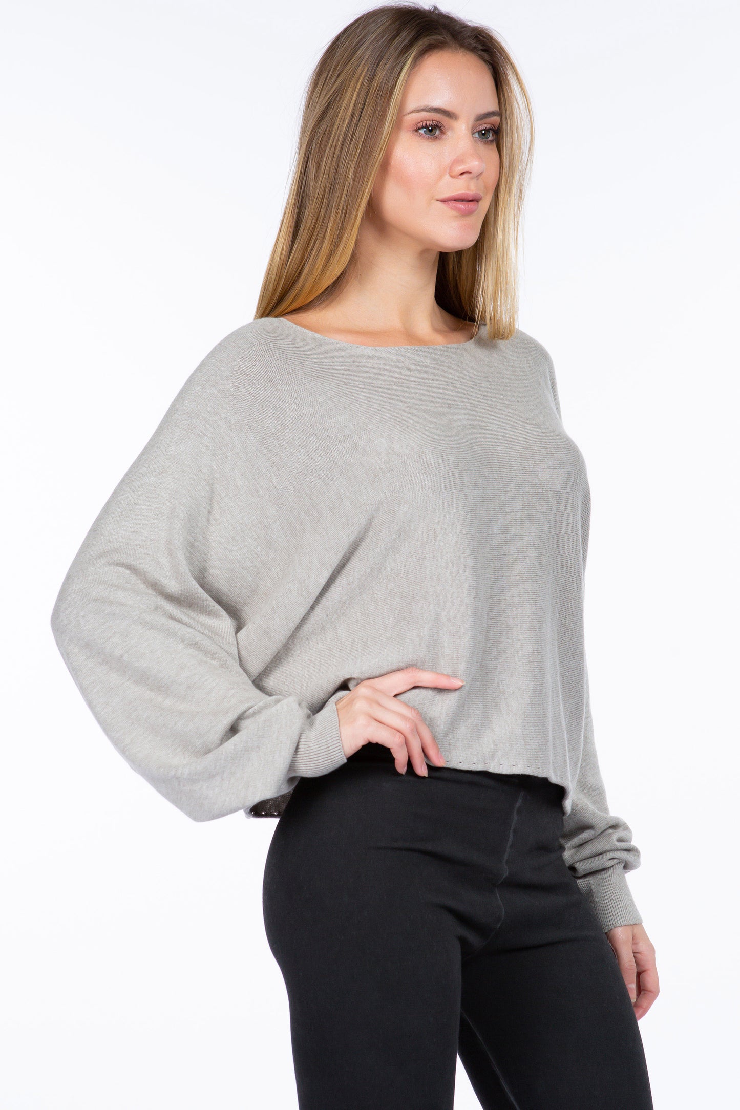 Sustainable Asymmetrical Crop Top Sweater