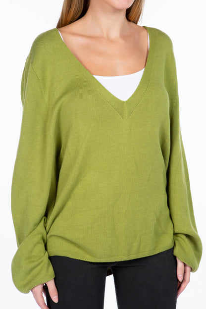 Sustainable Relaxed Fit Classic V-Neck Sweater