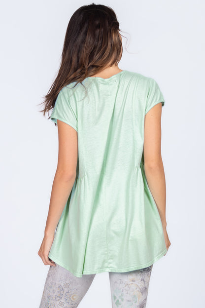 Split Neck Tunic with Side Panel Gather