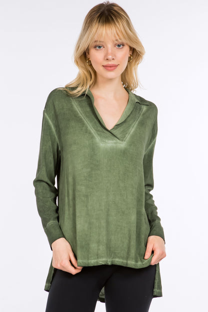 Inverted Pleat Collared Tunic
