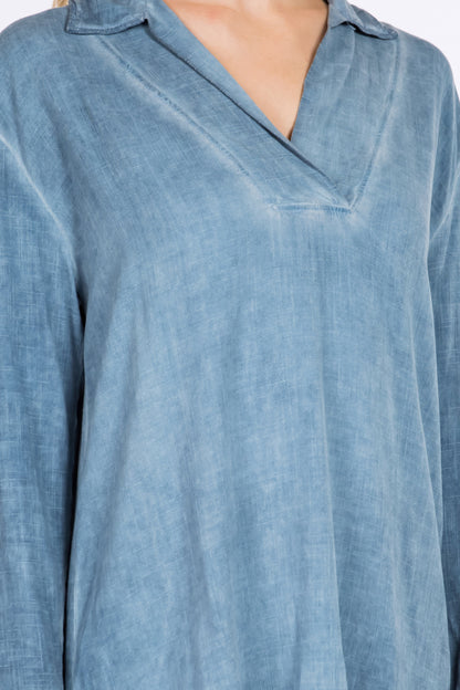Inverted Pleat Collared Tunic