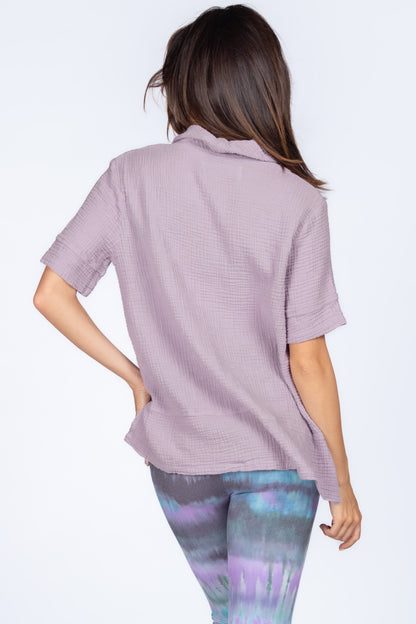 Shawl Collar Tunic with Banded Hem