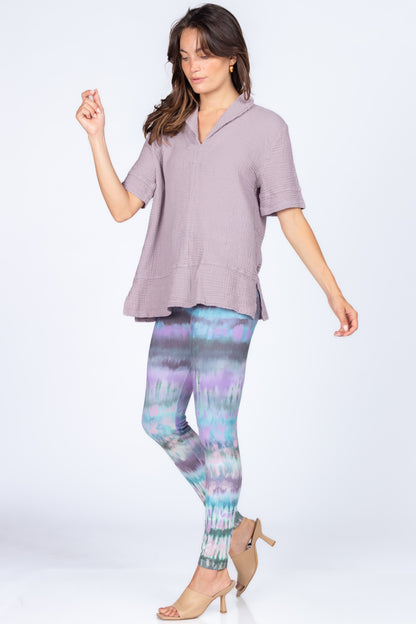 Shawl Collar Tunic with Banded Hem