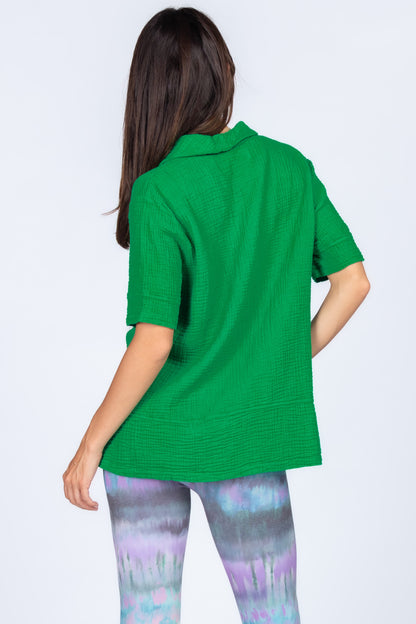 Shawl Collar Tunic with Banded Hem