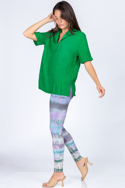 Shawl Collar Tunic with Banded Hem
