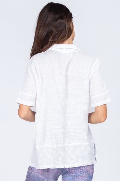 Shawl Collar Tunic with Banded Hem