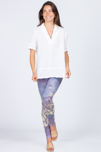 Shawl Collar Tunic with Banded Hem