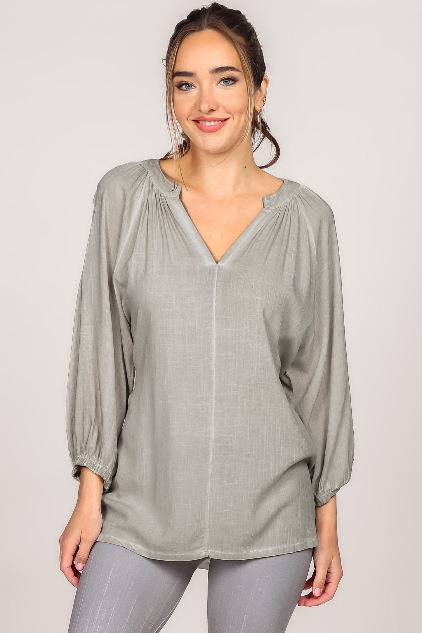 Cinched Back Ruched Blouse
