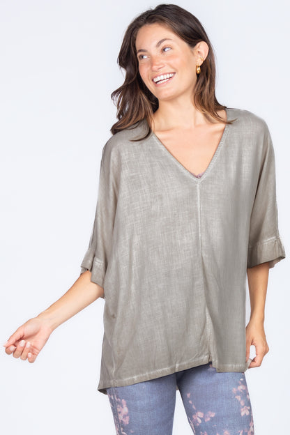 Drop-shoulder Loose-fit Top