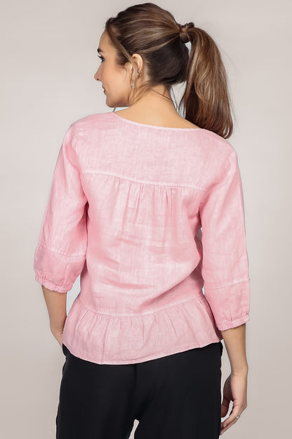 Peplum Linen Blouse