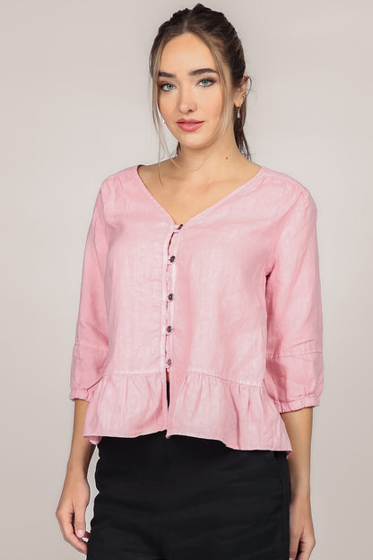 Peplum Linen Blouse