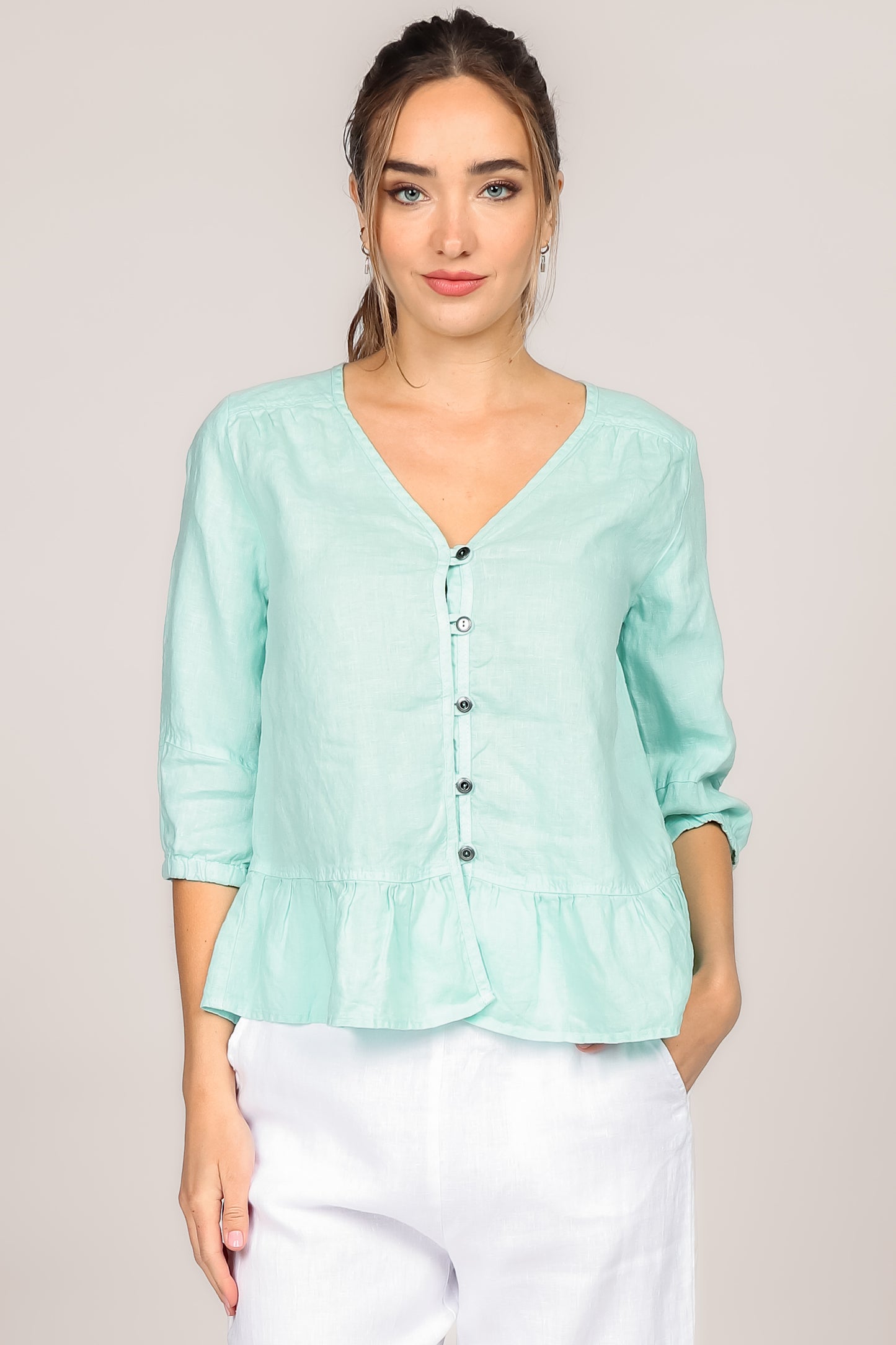 Peplum Linen Blouse