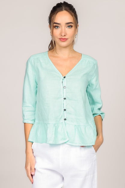 Peplum Linen Blouse