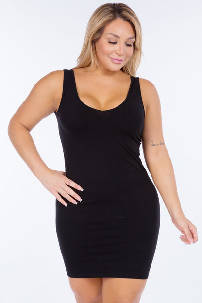 Reversible V-Scoop Neck Tank Dress