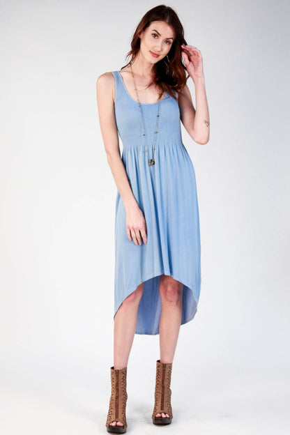 Smocked Hi-Lo Maxi Dress