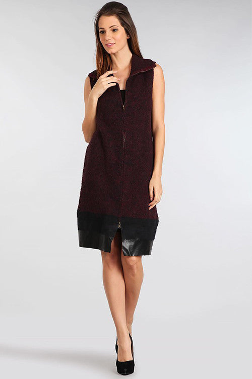 Front Zipper Dress with Turtleneck
