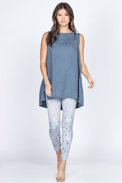 Sleeveless Boat Neck Tunic