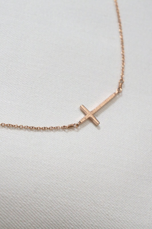 Side Cross Necklace